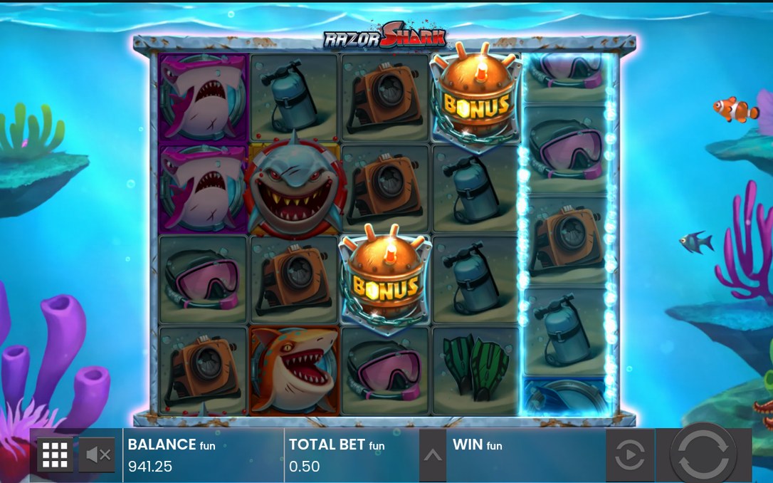 Shark Bonus mit ALL-WINS-Multiplikator und Mystery-Stapeln
