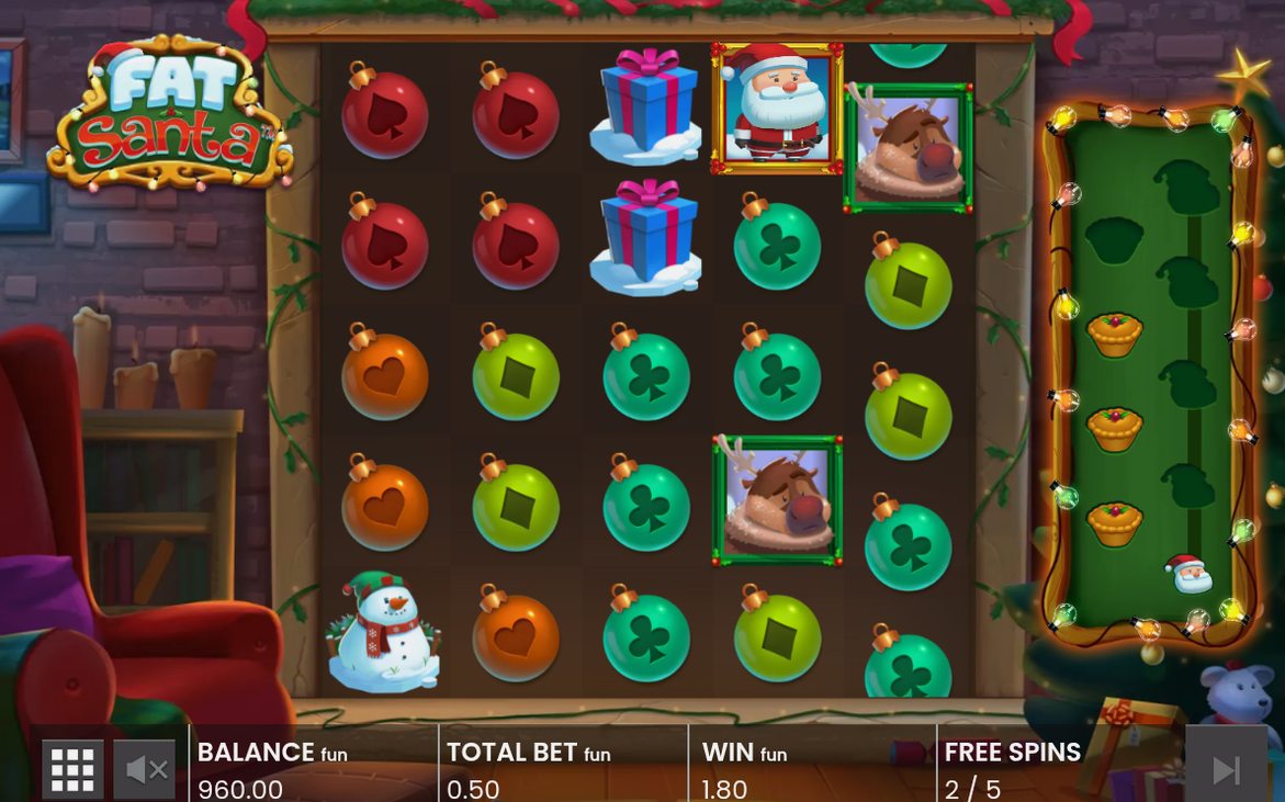 Freispiele: Fat Santa als Wild im Raster